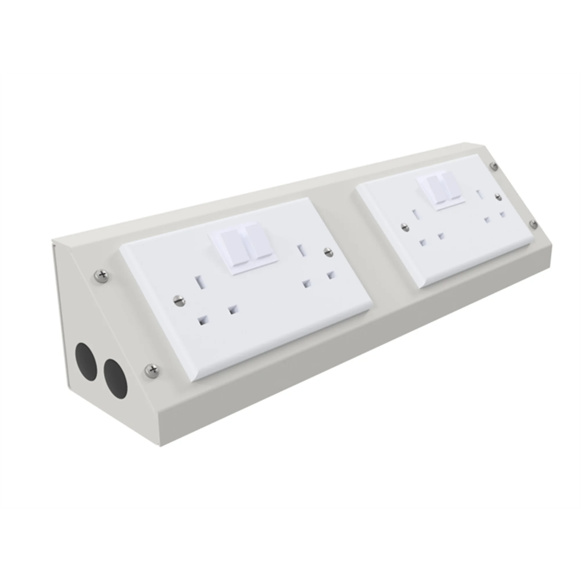 Single Sided Power Pod with 2 Twin 13A Sockets