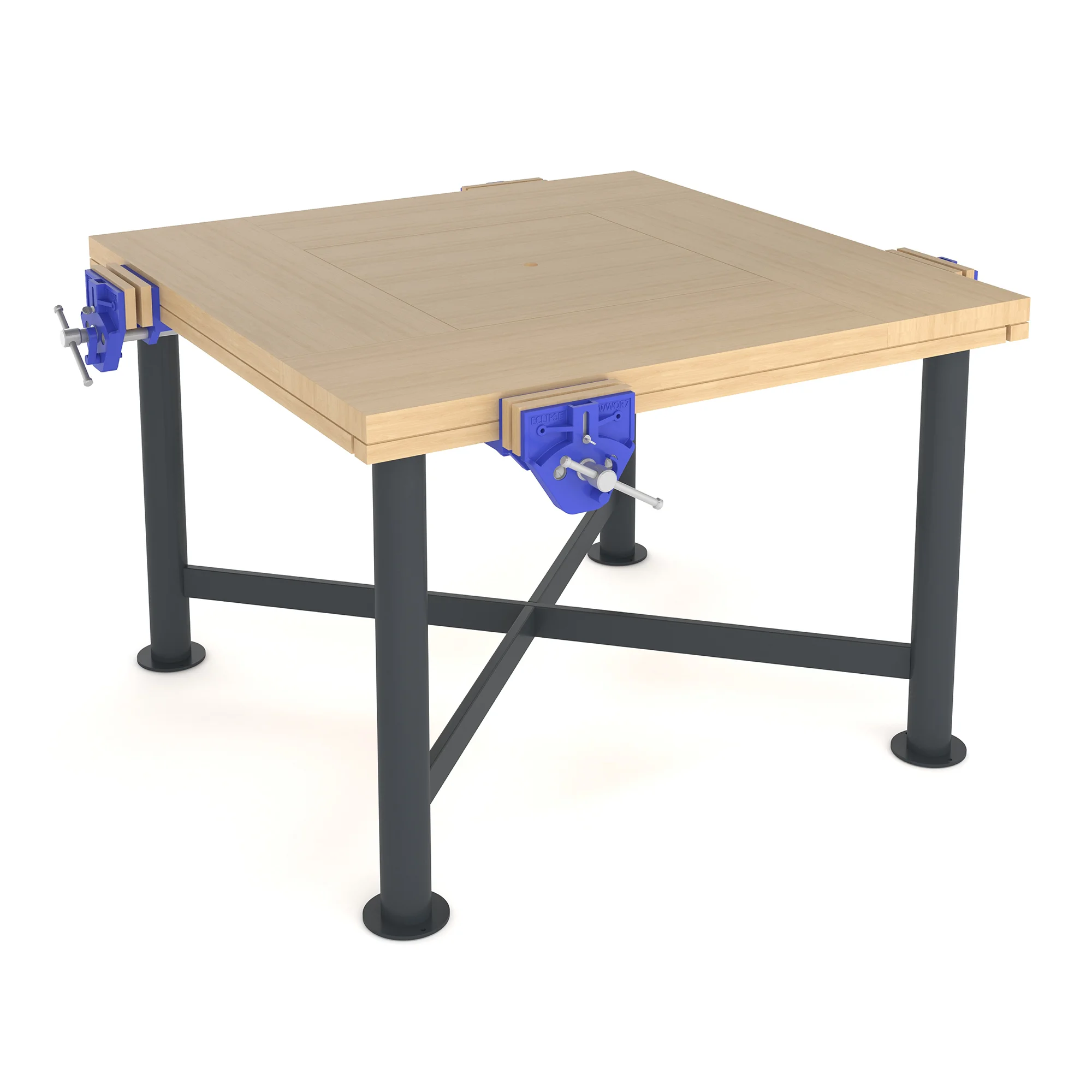 Craftwork 2000 Beech Top Woodworking Bench, 4 Woodworking Vices