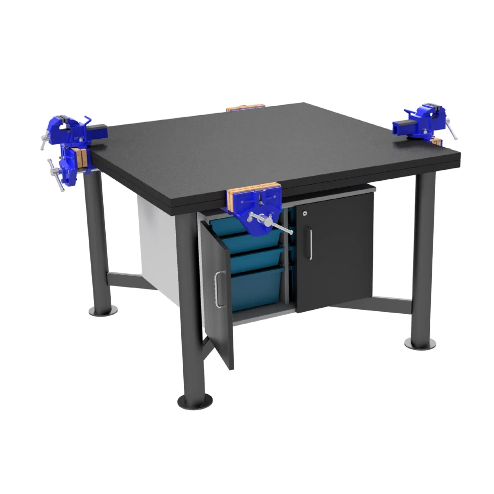 Vise De Rack Fixed Storage Vice Rack with 3 Drawers - Nortek Educational