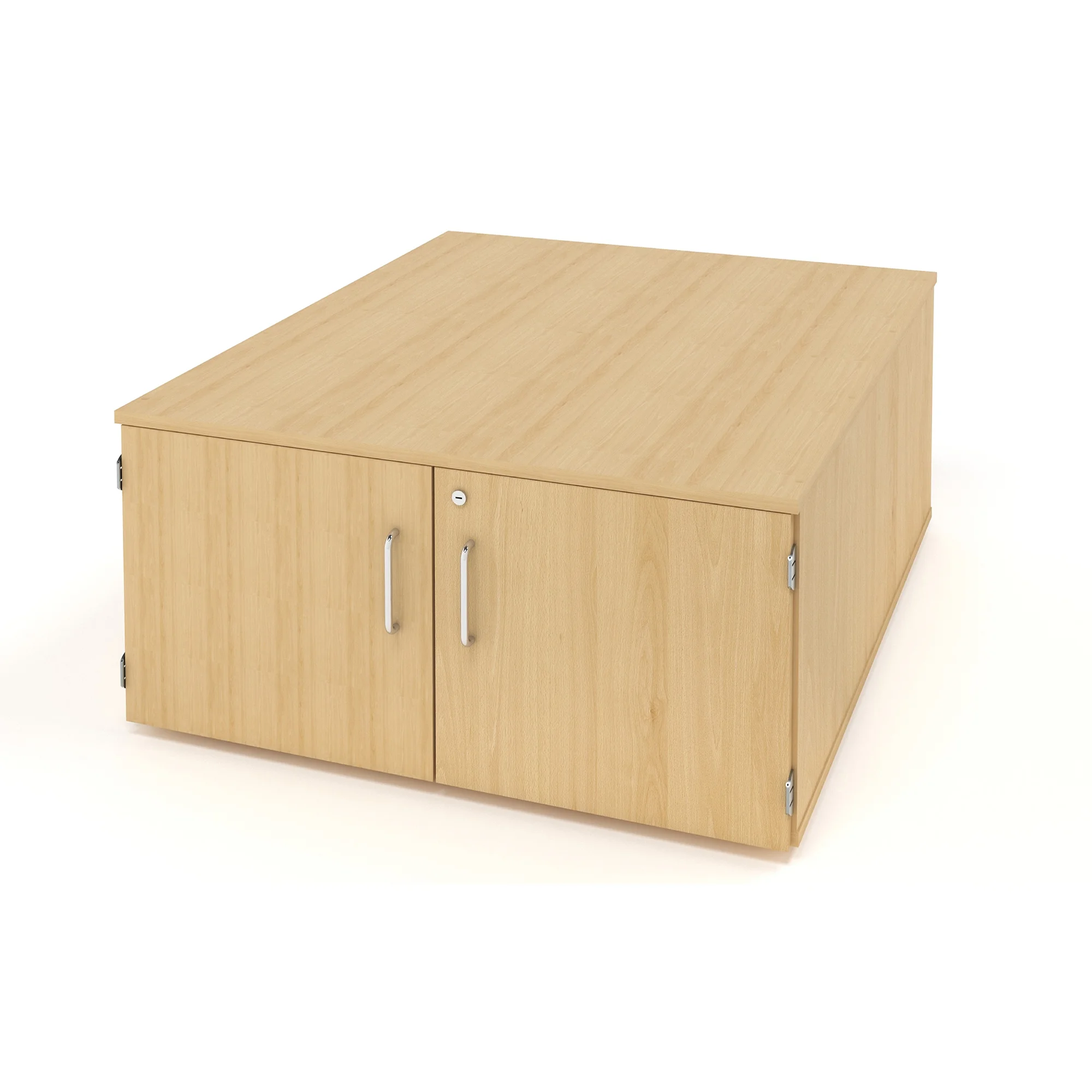 Large Beech Under Bench Cupboard w/ Centre Divider