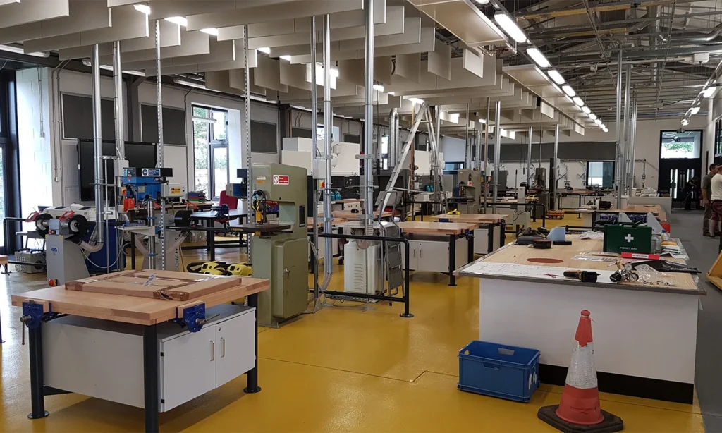 Refurbished D&T facilities at Oundle School with durable school workbenches and technical furniture