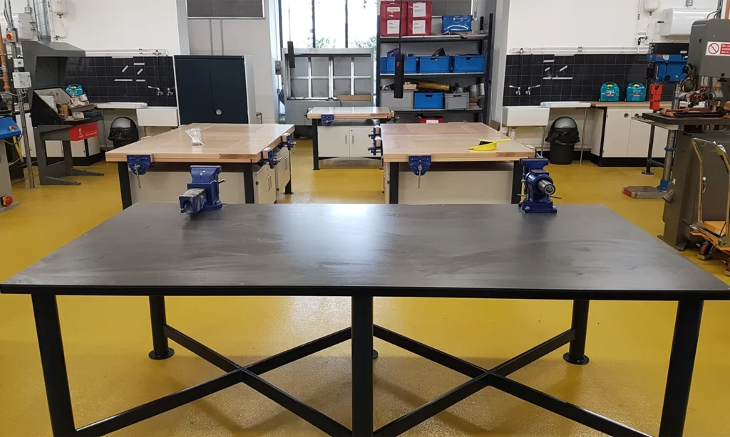 Bespoke Craftwork 2000 workbench designed for collaborative secondary school D&T projects