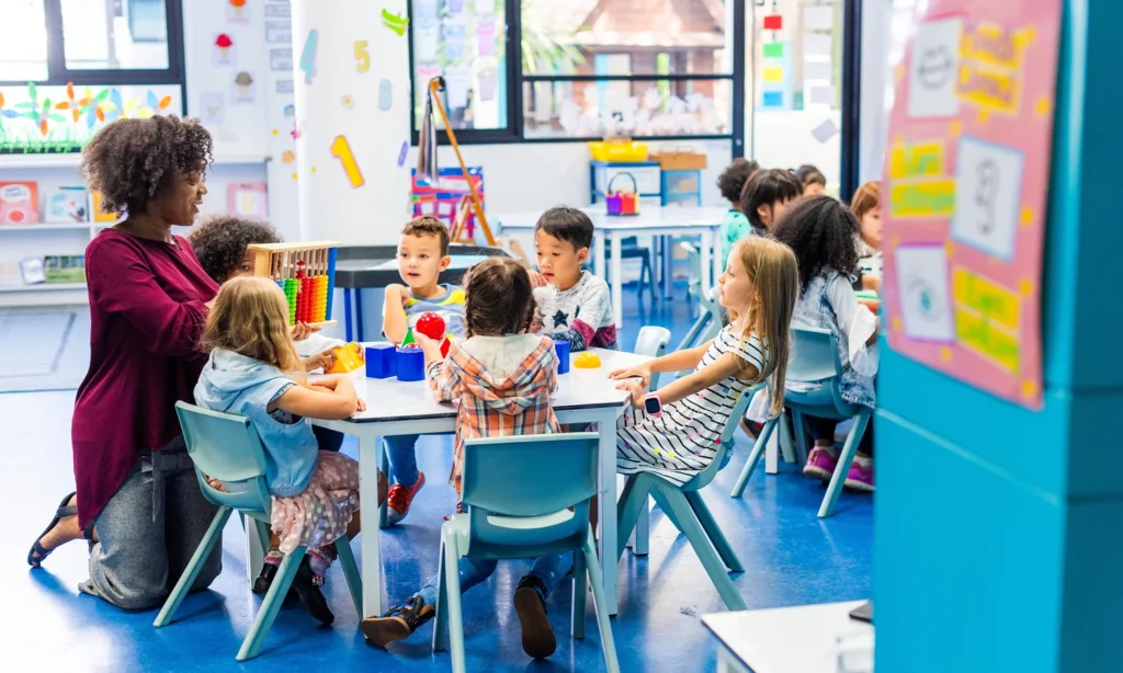 modern primary school classroom with products from the inclusive mainstream fund