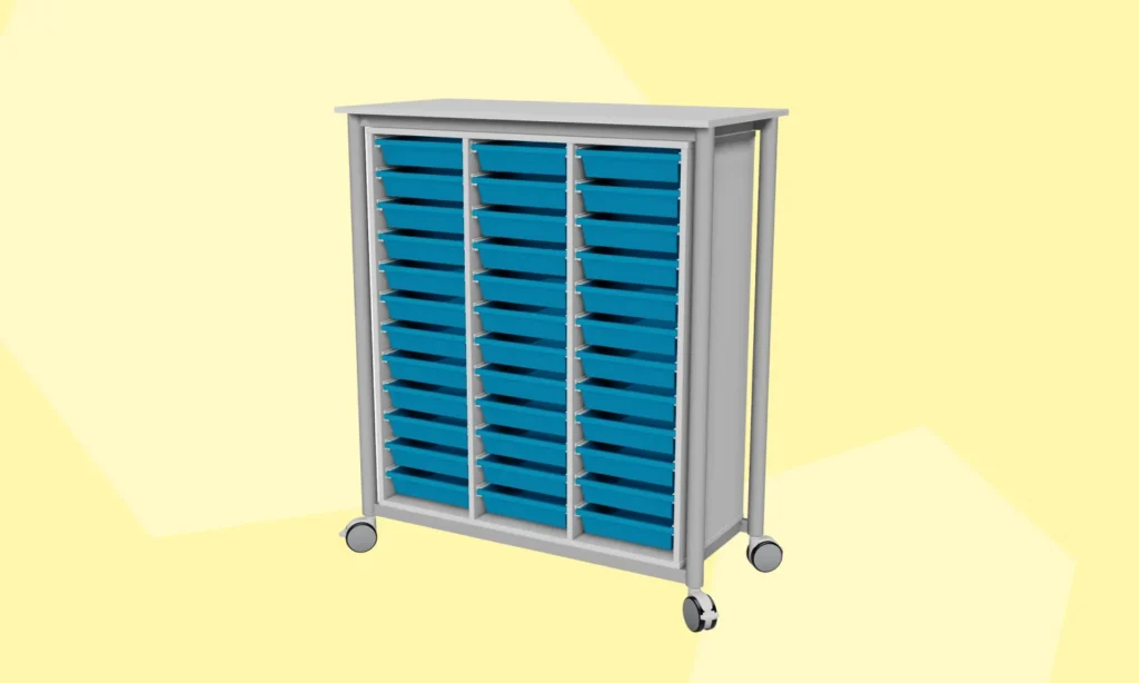 mobile tray storage unit
