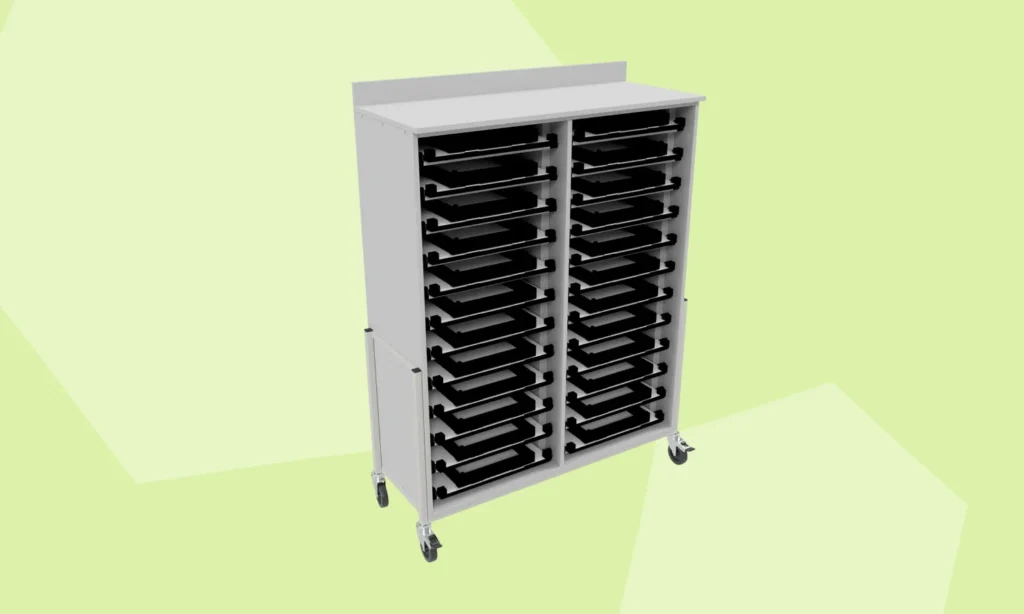 specialist art tray unit on castors